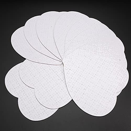 Lysee 3D Printer Parts & Accessories - 10Pcs Sublimation Blank Puzzle DIY Craft Heart Jigsaw Puzzle DIY Transfer Products - (Color: White)