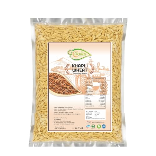 Image of Organic Khapli Wheat Grains Seeds (15Kgs) | Khapli Gehu Ka Seeds | For Farming, Sowing & Agriculture Use | Produce of India | 100% Natural & Non-GMO