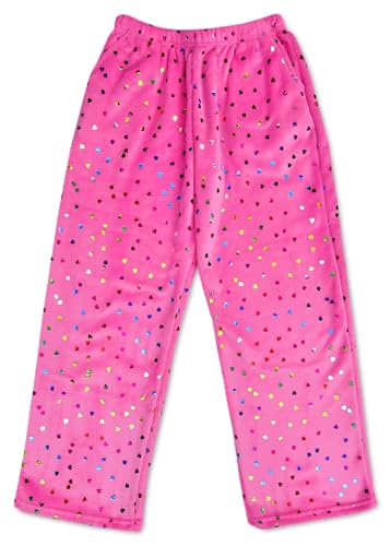 Image of iscream Big Girls Silky Soft Pretty Print Plush Fleece Pants - Love Fest Collection