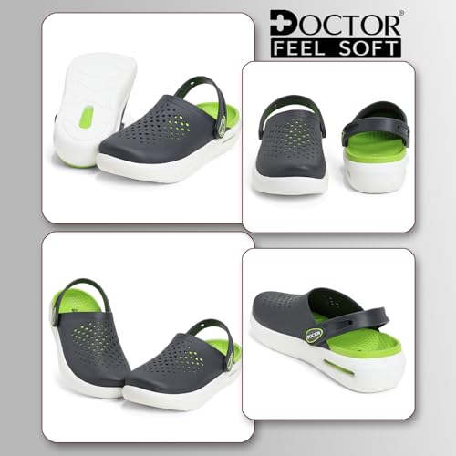 Image of Men Platform Clogs with Adjustable Back Strap | Lightweight EVA Cushioned Sole | Breathable Anti-Slip Everyday Wear Footwear for Indoor & Outdoor Use