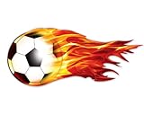 GT Graphics Soccer Ball on Fire Flames - 3' Vinyl Sticker - for Car Laptop I-Pad Phone Helmet Hard Hat - Waterproof Decal