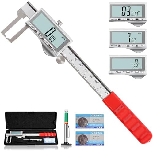 HARDELL Digital Caliper, Disc Brake Rotor Micrometer- F/MM/in, Brake Measuring Tool with Caliper, Large LCD Screen, 6" Stainless Steel Vernier Caliper for Disc Brake, Tread Depth Gauge & Storage Case
