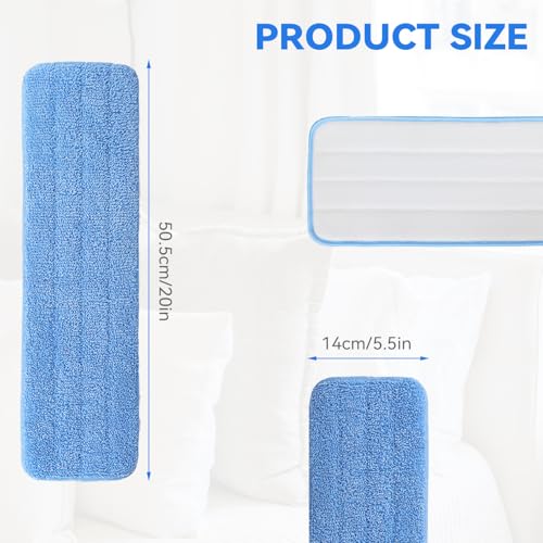 Image of Microfiber Mop Pad for Rubbermaid Commercial 20 Inch Mop Head - 8 Pack Wet & Dry Commercial Cleaning Refills Reusable Mop Refills Fit for Any Microfiber Flat Mop System 18 inch to 21 inch