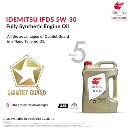 Image of Idemitsu IFD5 5W-30 SP /C2 Full Synthetic Engine Oil for Diesel & Petrol Cars, 3.5L
