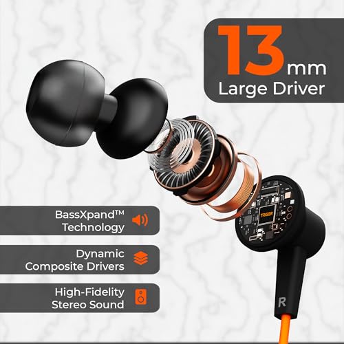 Image of Zing Type-C Wired Earphones with HD Mic, BassXpand Technology, 13mm Dynamic Drivers, IPX4 Water Resistant, Magnetic Earbuds, in-Line Controls, 1.2m Cable - Midnight Blaze