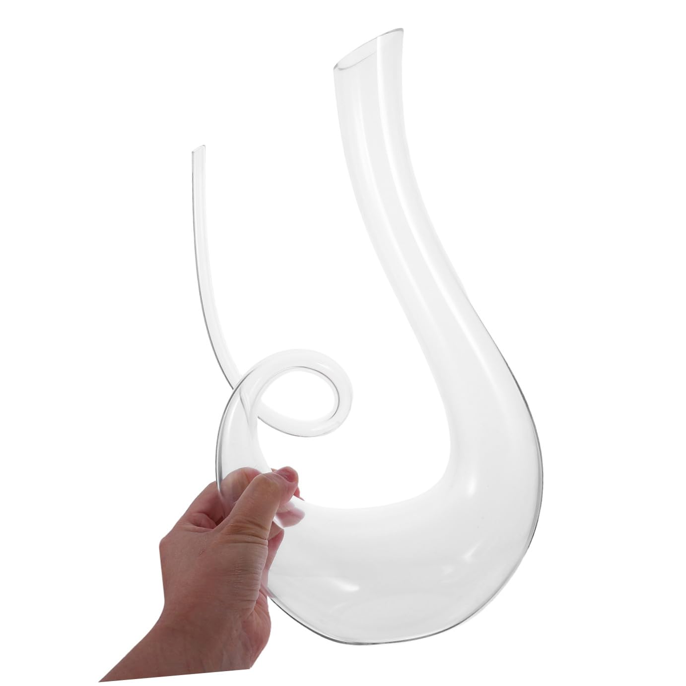 FOMIYES Decanter per Vino in Vetro Trasparente 1300ml Design Fondo Piatto Stabile Aeratore per Vino Rosso da Bar e Casa Caraffa Piccola e Creativa per Servizio e Regalo