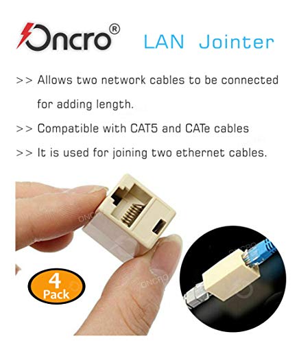 Image of Improved Pack of 4, RJ45 Extender Plug Network Broadband Ethernet LAN Cable Joiner /Jointer Coupler 8P8C extension Adsl Female to Female LAN Cable Adapter Connector (Plastic 4pc jntr-LAN)