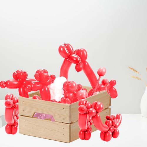 Image of 260 Balloons, 50Pcs Red Long Balloon for Tying Balloon Arch, Latex Animal Long Skinny Twisty Magic Balloon Twisting Art Kit for Thanksgiving Halloween Christmas Party Decorations
