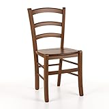 Groupe de 4 chaises Sediarreda Ensemble de 4 chaises rustiques - Tente Cerisier et siège en Bois Massif