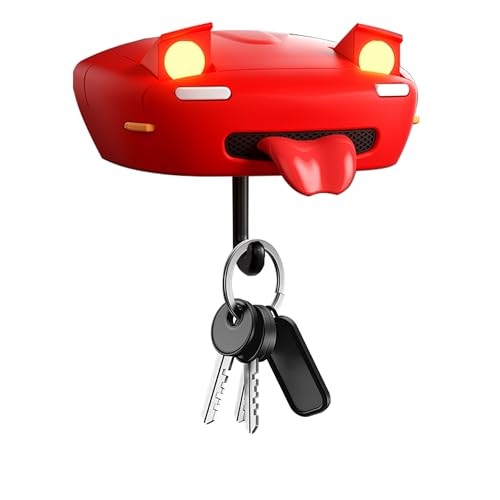 Image of Initial D AE86 & Mazd@ MX5 Miata Retro Car Wall Key Holder - LED Pop-Up Headlight, Auto-Off Light, Car Enthusiast Organizer for Home & Garage (MX5-Red【with Lights】)