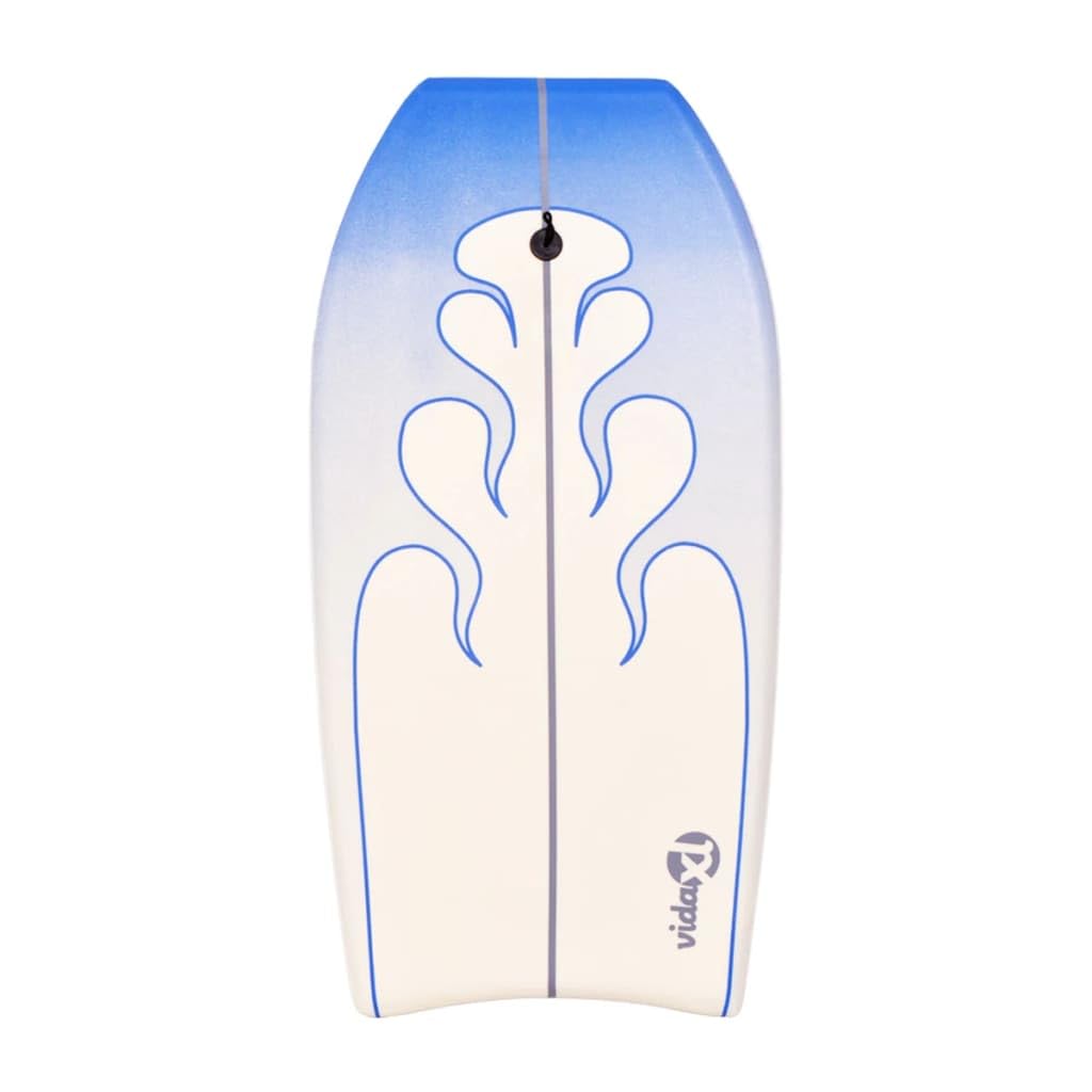 Bodyboard niebieska 104 cm z deską XPE i rdzeniem z pianki EPS, dno PP, smycz bezpieczeństwa, dla dzieci i dorosłych, idealna do surfowania, jazdy na fali, sportów wodnych i wakacji na plaży