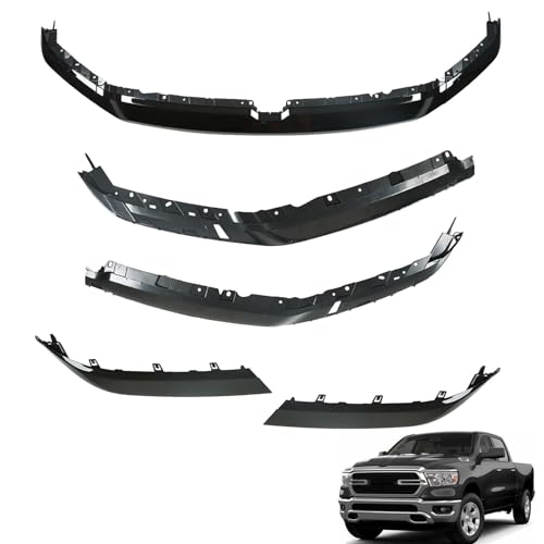 munirater Front Upper Grille Trim Molding with Brackets Gloss Black Replacement for R-a-m 1500 2019-2022 by munirater - Used condition - US$60.15