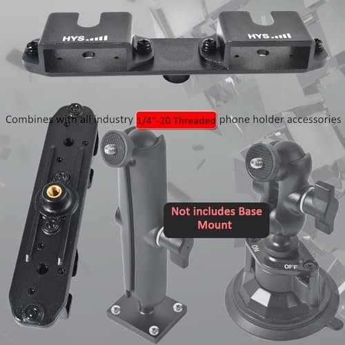 Image of HYS Dual CB Radio & Shoulder Speaker Mic with Belt Clip or Round Knob Mount Base Holder, Walkie Talkie Mounting Holder with 1 /4 inch-20 Threading