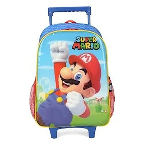 Kit Mochila de Rodinha Super Mari o+Lancheira