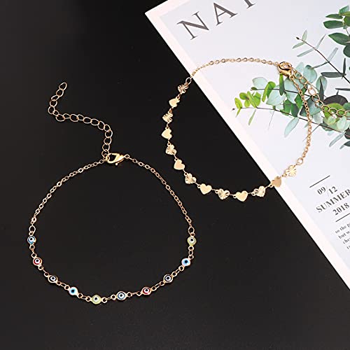 Cealxheny Anklets For Women Cute Charms Butterfly Ankle Bracelets Colorful Rhinestone Anklets Bohemia Layering Chain Anklets For Girls Summer Beach Foot Jewelry Set (Multicolored 3) #TOP5