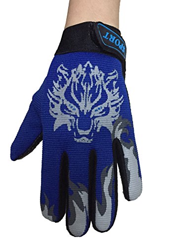 Marze Bike Cycling Gloves For Children Full Finger Non-Slip Breathable Kids Gloves Warm Sport Mittens (Blue) #TOP1