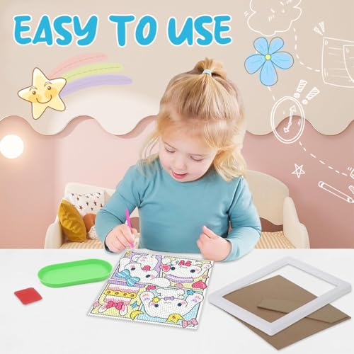 Image of PATPAT DIY Diamond Art Kit 7 Inch Wooden Frame Desk Decor