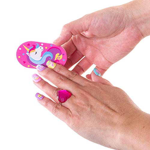 Hot Focus Unicorn Nail Art Gift Set – 112 Piece Scented Girls Nail Kit Includes Press On Nails, Nail Polishes, Toe Separators And More – Non-Toxic Water Based Peel Off Nail Polish #TOP6