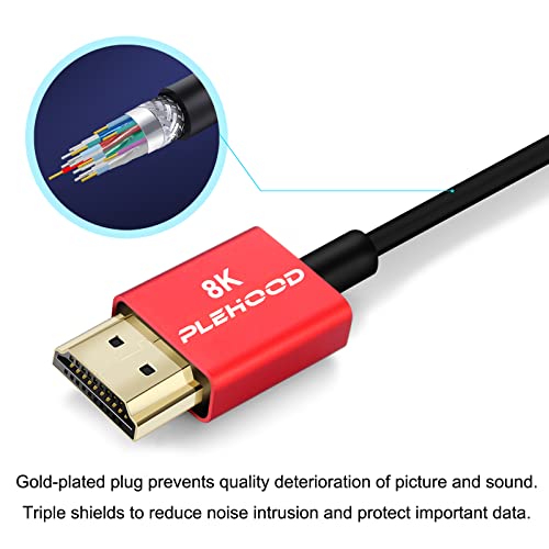 Cable HDMI 2.1 8K rojo de 1m para consolas PS5 y Xbox One 3