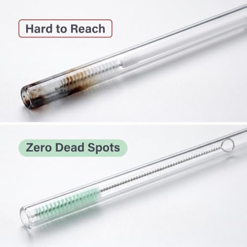 Image of 2 Pack Straw Cleaner Brush, Reusable Metal Handles Straw Cleaner Brush Extra Long for Stanley Mug 40, 30, 20 oz, 10mm Wide for Sippy Cup, Water Bottle and Tubes