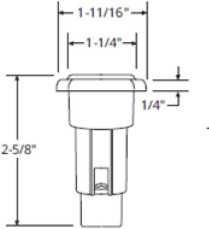 attwood 91022-7 Oval 2-Pin Base for Angled Pole Light,Black