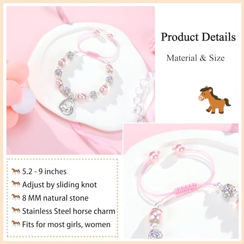 Image of Horse Gifts for Girls Horse Bracelets Birthday Christmas Gifts for Girls Horse Lover Daughter Granddaughter Niece