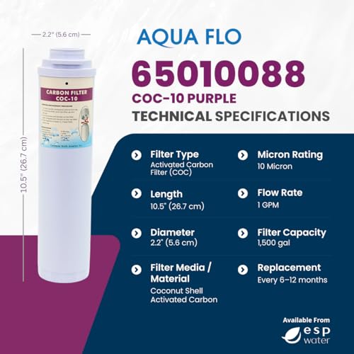 Cartouche de filtre à charbon Aqua Flo violet pour système osmoseur inverse 475 Q-Series - 4
