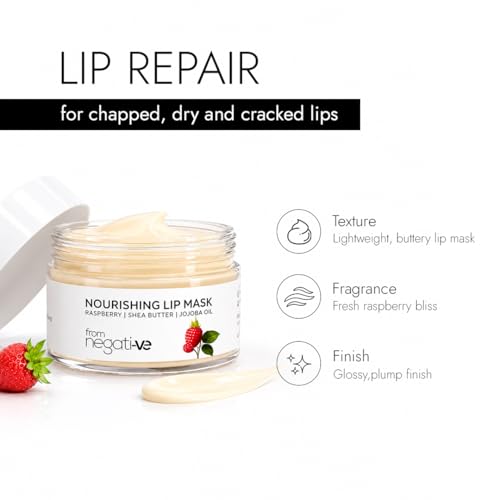 Image of Overnight Lip Repair Mask for Dark, Dry & Chapped Lips | Raspberry, Shea Butter & Jojoba Oil Lip Sleeping Mask for Deep Nourishment & Hydration | 10g
