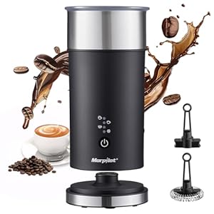 Milk Frother Electric 4 in 1 - Morpilot 240ml Automatic Frothers Milk Steamer and Warmer Milk Heater and Foamer Hot and Cold Foam Maker for Coffee Cappuccinos Latte