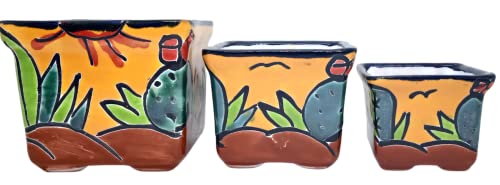 Mini pots de fleurs mexicains en céramique Talavera ECONIA - Cadeau artisanal idéal - 4