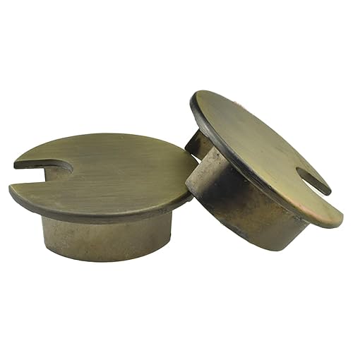 HAHIYO 2 piezas 1.38 pulgadas  35 mm de aleación de zinc de bronce Ojal de escritorio Ojal de alambre Gestión de cables Cubierta de agujero de cable