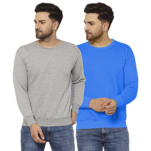 Image of Mack Jonney Fleece Round Neck Sweatshirt for Men (Pack of 2)-SW RN MLG Sky 02-P