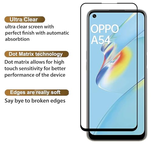 Image of HD Tempered Glass Screen Protector Compatible For Oppo A53, oppo A54 With Edge To Edge Coverage And Easy Installation Kit