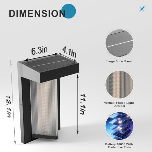 Image of Lightdot 2-Pack V-Shaped Solar Wall Lights, Dusk to Dawn with Remote