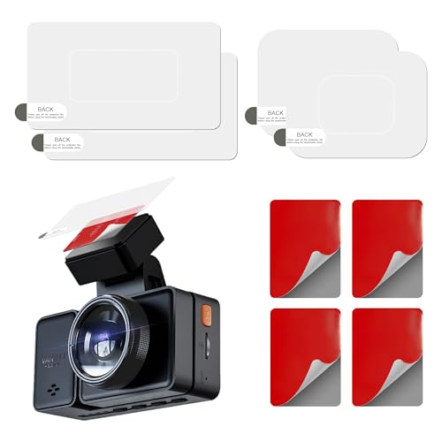 4 Pairs Dash Cam Sticky Pads – Double-Sided Adhesive Dash Cam Stickers for Cars, No-Residue Electrostatic Film for Dash Cam – Clear Car Window Stickers – Strong Mounting for Dashboards & Windshield