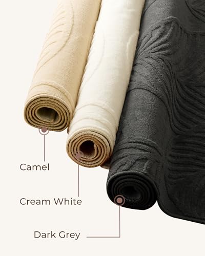 Tapis lavable salon 152x213 cm doux et moderne blanc crème - 8