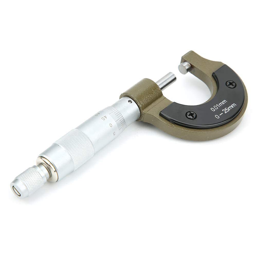 Vetrineinrete® Micrometro calibro per misurazione di precisione 0-25 mm per misurare il diametro interno e spessore esterno metro G12