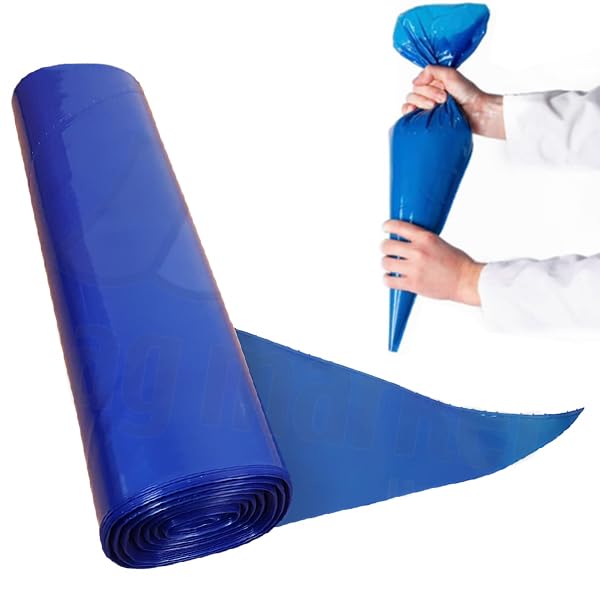 Bag Market | Strong Blue Piping Bags - 21" Large | Suitable for; Mash, Savoy, Cupcakes, Icing, Pastry - 100% Recyclable and Disposable (100 Bags - 1 Roll)