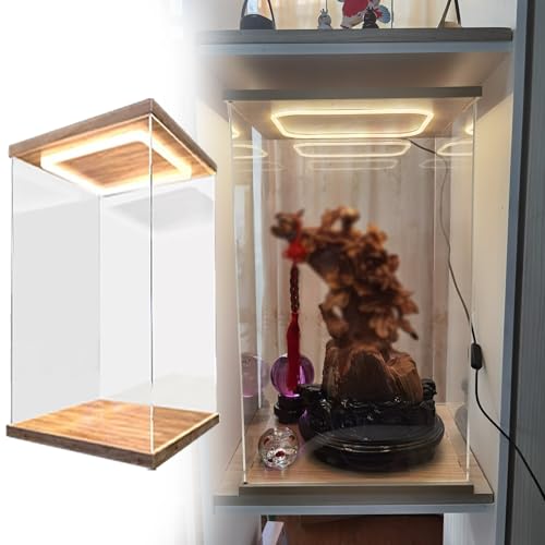 WLCGYD acryl vitrine Beleuchtete Vitrine Aus Acryl, Staubdichte Schutzvitrine Für Sammler-Actionfiguren, 40 50 60 70 20 cm(30X25X25cm/12X10X10in)