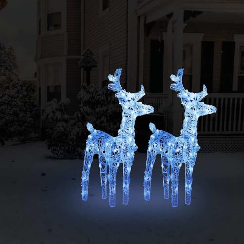 Rennes de Noël 80 LED bleu acrylique haute luminosité étanche - 2