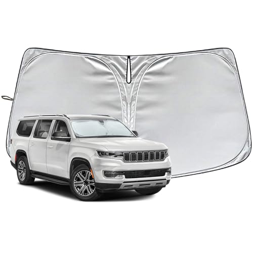 Fit for Jeep Wagoneer 2022-2025 Windshield Sunshade, Customized for Wagoneer Car Front Window Sun Shades, Automatic Car Sun Shield Accessories, Blocks UV Rays, Keeps Vehicle Cool