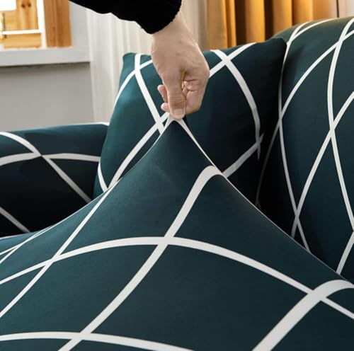 Image of HK 3 Seater Universal Elastic Sofa Cover | 360 Fully Covered Anti-Slip Washable Couch Cover Protector | 140 GSM Stretch Fit Polyester + Spandex Slipcover (180-230cm /SC-008-03)