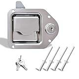 FGJQEFG Truck Tool Box Latch Paddle Lock Replacement Handle 4-3/8”x 3-1/4” with 2 Keys Stainless Ste