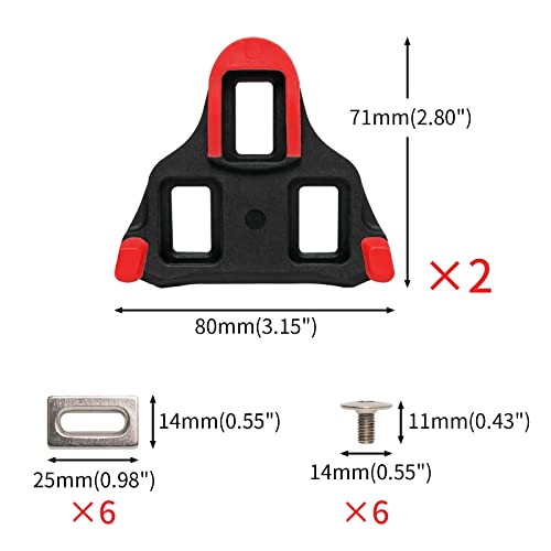 Olywan Spd Sl Cleats Bike Clips Compatible With Shimano Pedals Road Bike Bicycle Cleats Set For Outdoor Indoor Cycling & Replacement Mountain Bike (6 Degree Float) Red #TOP1