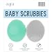 S&T 523401 Silicone Baby Bath Scrubbies - 2" X 2.5", Grey/Teal, 2PK