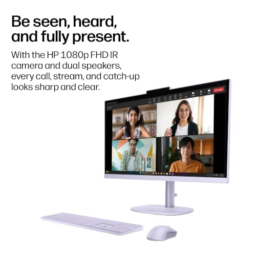 Image of HP OmniStudio 23.8 inch All-in-One Desktop PC, FHD Touchscreen, AMD Ryzen AI 3 30, 8 GB RAM, 512 GB SSD, AMD Radeon Graphics, Windows 11 Home, Amethyst Haze, 24-cv0450 (2026)