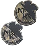 NERV Logo Patches Hook and Loop Tactical Morale Applique Fastener Military Embroidered Patch 2Pcs (Color 3)