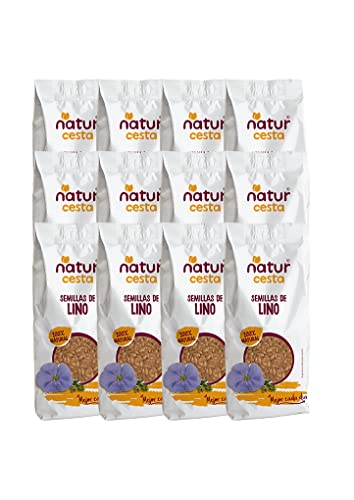 Ecocesta - Pack de 12 Bolsas de Semillas Ecológicas de Lino Molidas de 400 g - Alto Contenido en Fibra, Omega 3, Vitamina E y Magnesio - Apto para Dieta Vegana y Paleo