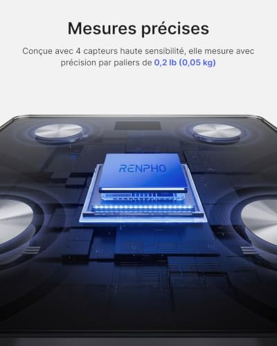 RENPHO Balance Pese Personne, Balance Connectée Bluetooth, 13 Données – vue 3