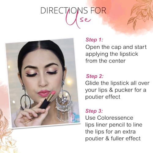 Image of Coloressence Intense Long Wear Lipstick, Classic Red, 3.3gm | Highly Pigmented | Matte Finish | Long Lasting | Waterproof | Non-Sticky